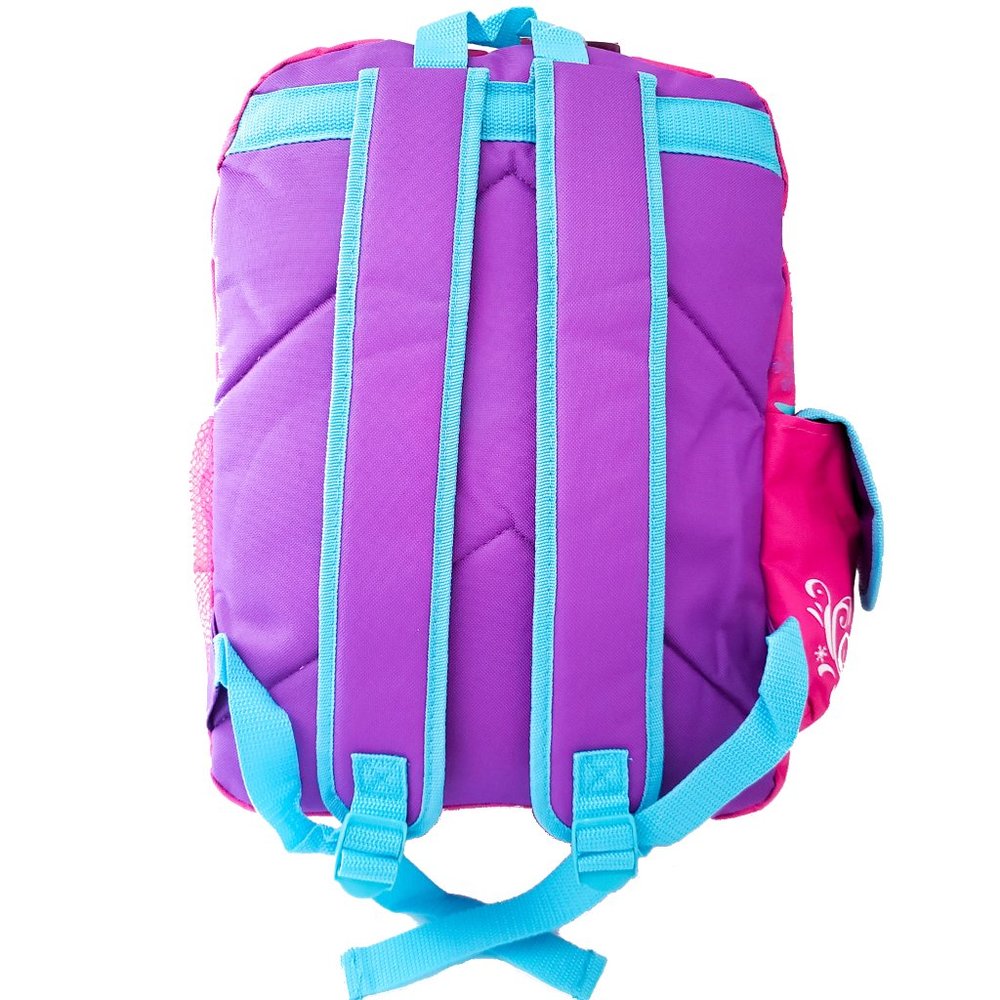 Disney Frozen Backpack 16" Large Kids Girls School Book Bag Blue Purple Pink - Picture 4 of 4